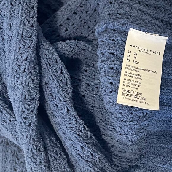 Fluffy Blue Knit Cardigan - Picture 6 of 8